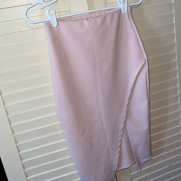 Mezzanine Pink pencil skirt with front slit - Picture 2 of 4